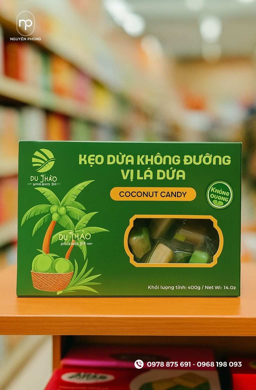 Bố cục hộp đựng kẹo dừa